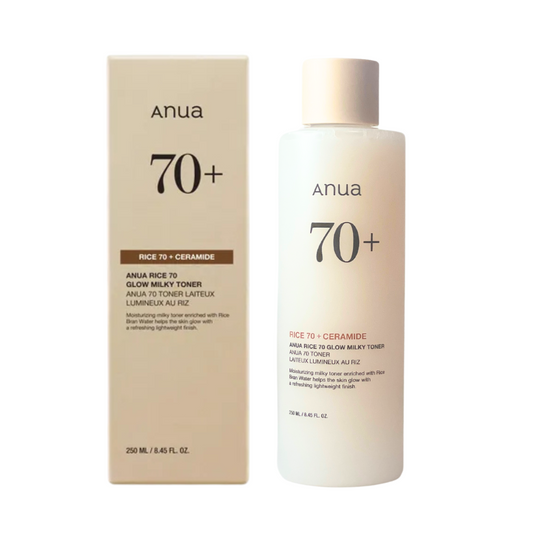 Anua Rice 70+ Ceramide Glow Milky Toner (250ml, 8.45 fl.oz.) ｜ Lightweight Milky Toner for Glass skin