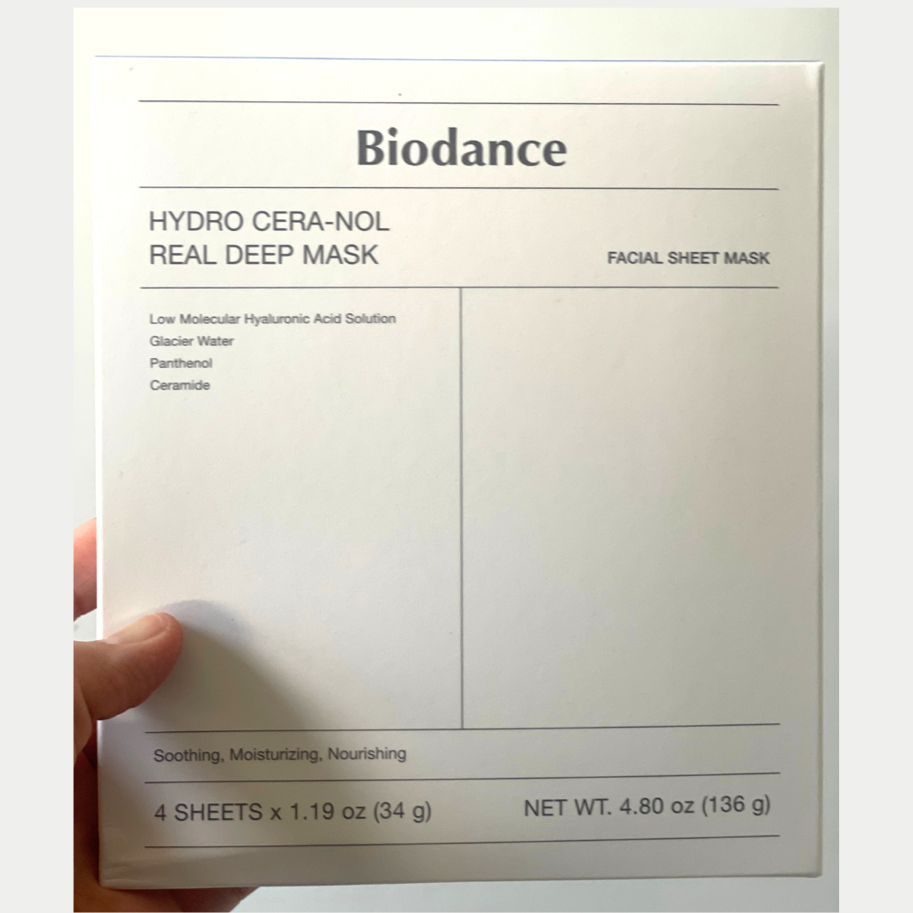Biodance Hydro Cera-Nol Real Deep Mask 4 Sheets x 1.19 oz | Paraben and Fragrance free