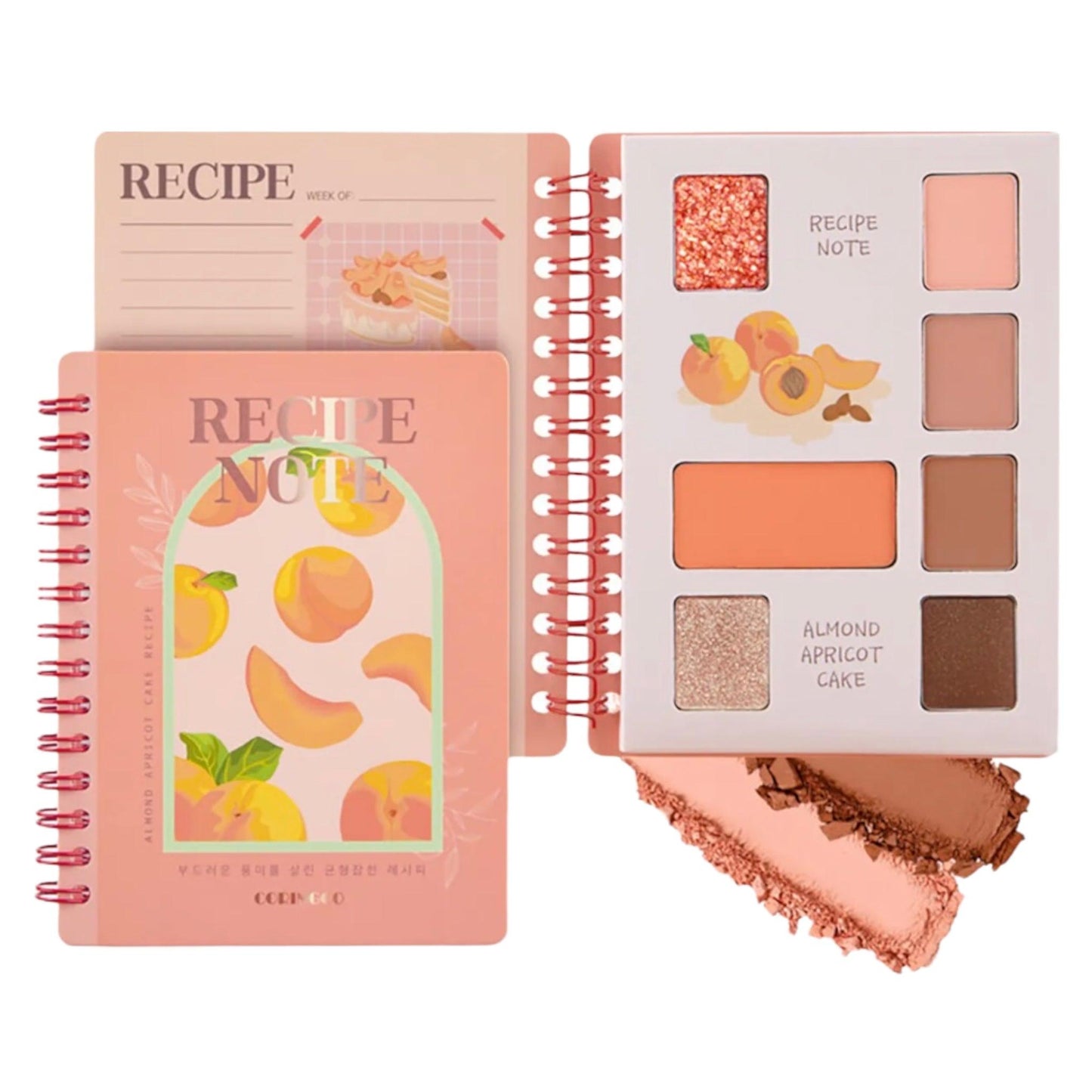 Coringco Recipe Note Eyeshadow Palette Almond Apricot Cake Eye Shadow from Coringco