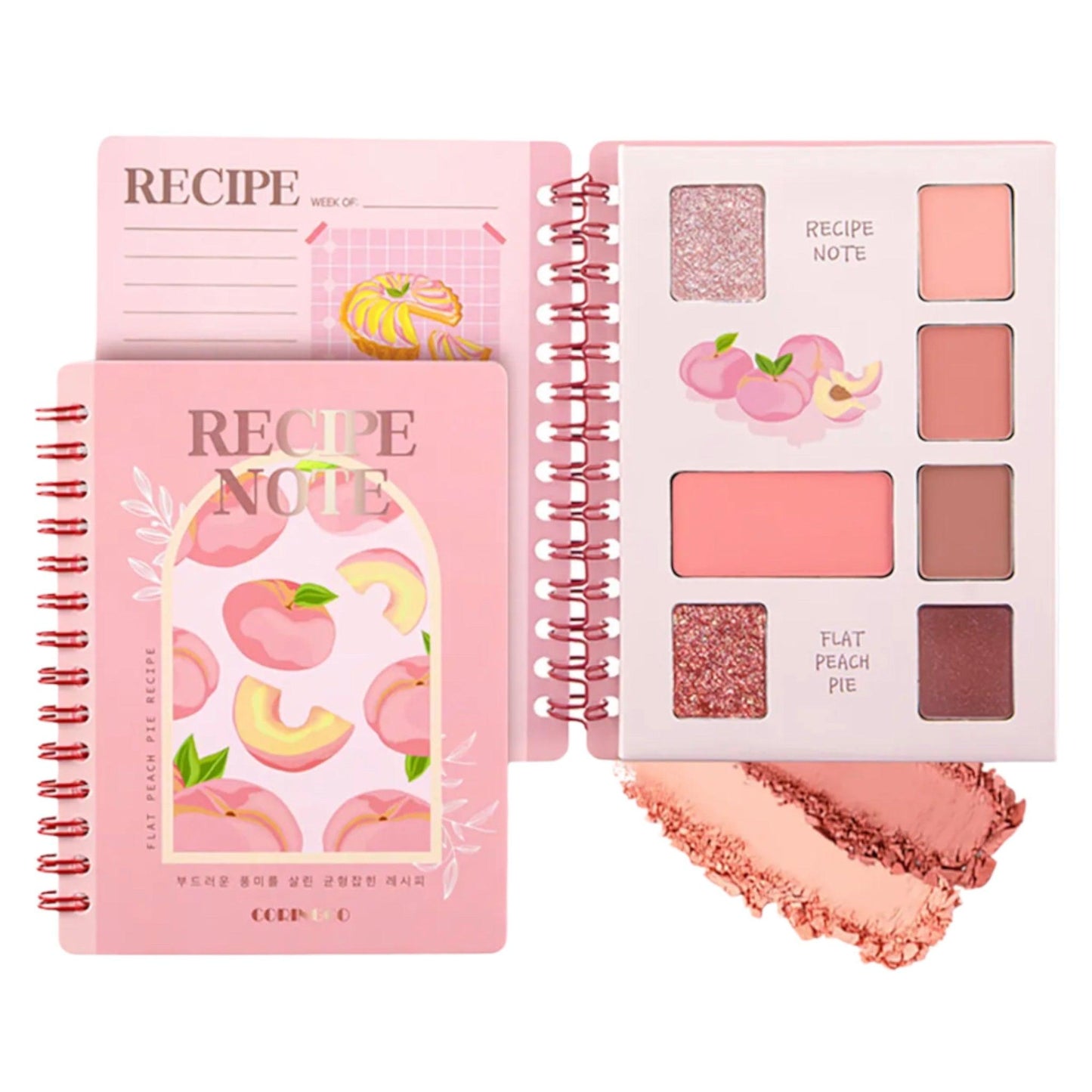 Coringco Recipe Note Eyeshadow Palette Flat Peach Pie Eye Shadow from Coringco